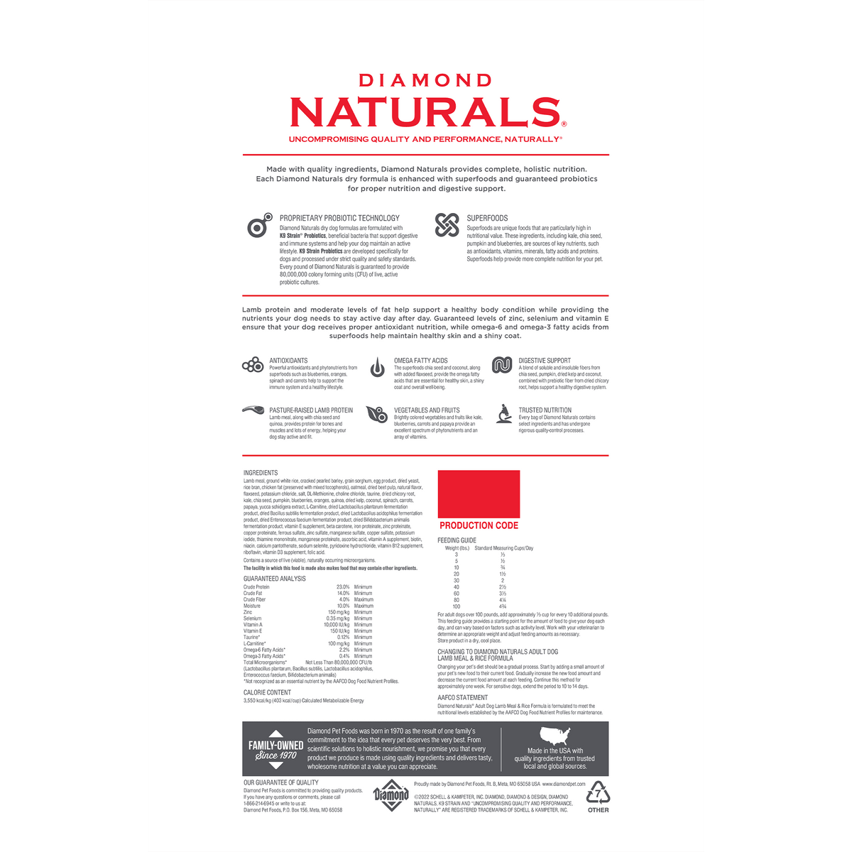 Diamond Naturals Lamb Meal Rice Adult Dry Dog Food