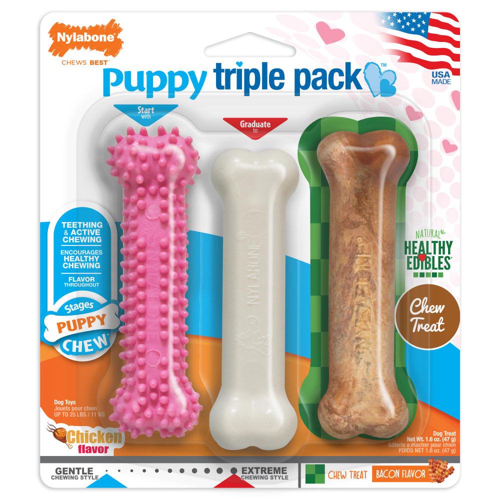 Nylabone Puppy Chew Toys Treat Triple Pack Glendale, AZ