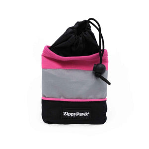 ZippyPaws Adventure Treat Bag (4" x 4" x 5" Pink Trim)