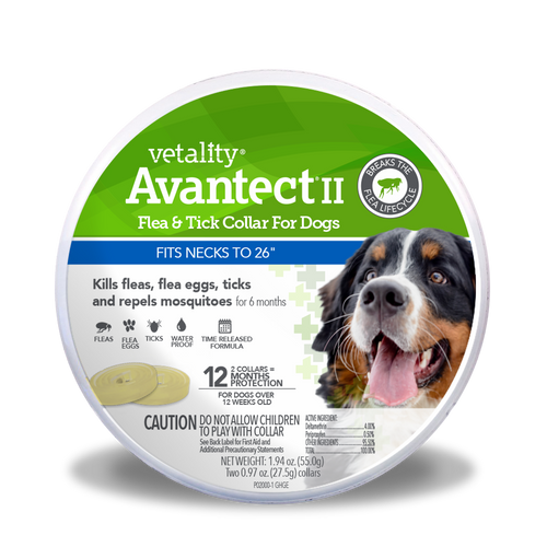 Vetality Avantect II Flea and Tick Collar for Dogs