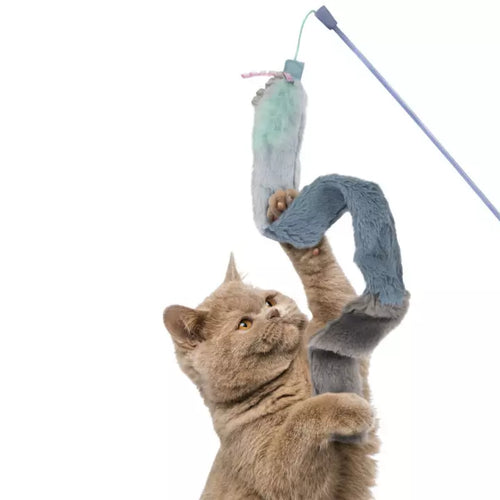 Petlinks® Instincts Secret Swinger™ Breakaway Crinkle Plush Extra Long Wand Cat Toy with HappyNip™ Silvervine & Catnip