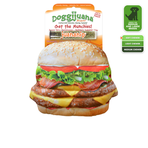 Doggijuana Get The Munchies Refillable Cheeseburger Toy