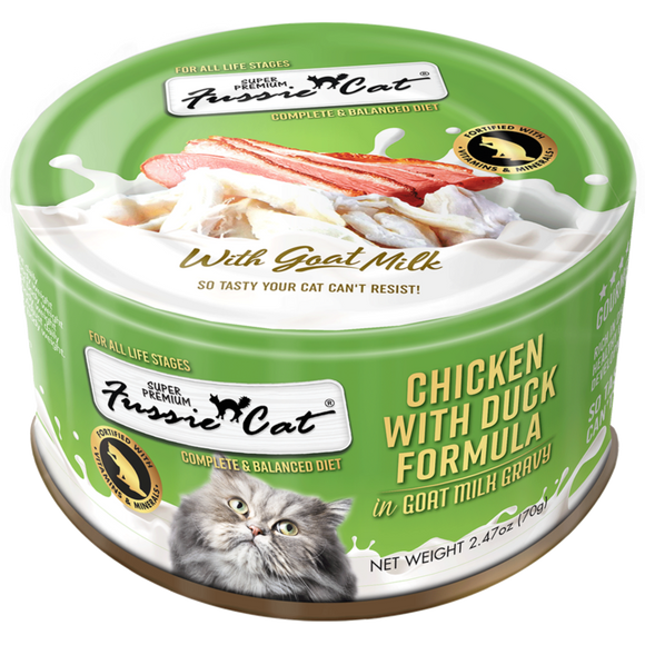 Fussie Cat Chicken with Duck Formula in Goat Milk Gravy Cat Food