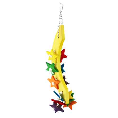 A & E Cages Happy Beaks Wood Moon & Stars Bird Toy