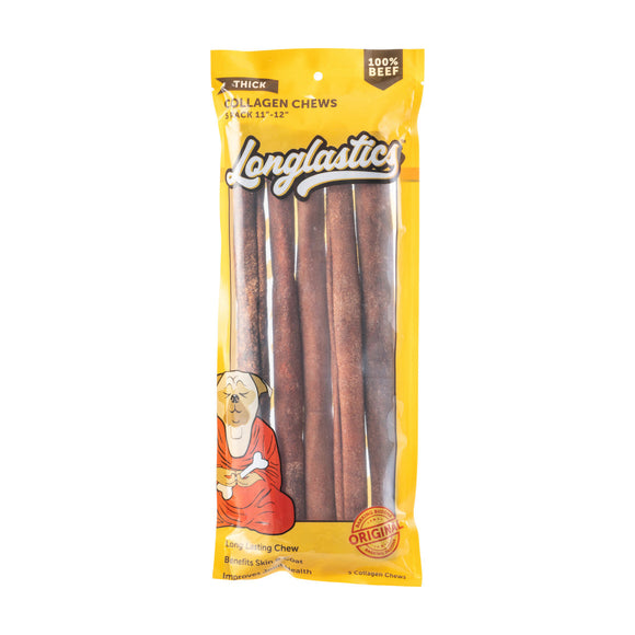 Barking Buddha™ Longlastics™ Thick Collagen Stick for Medium to Large Dogs / Medium Chewers