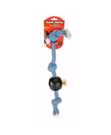 Mammoth TireBiter Ball with Extra 3 Knot Rope Dog Toy