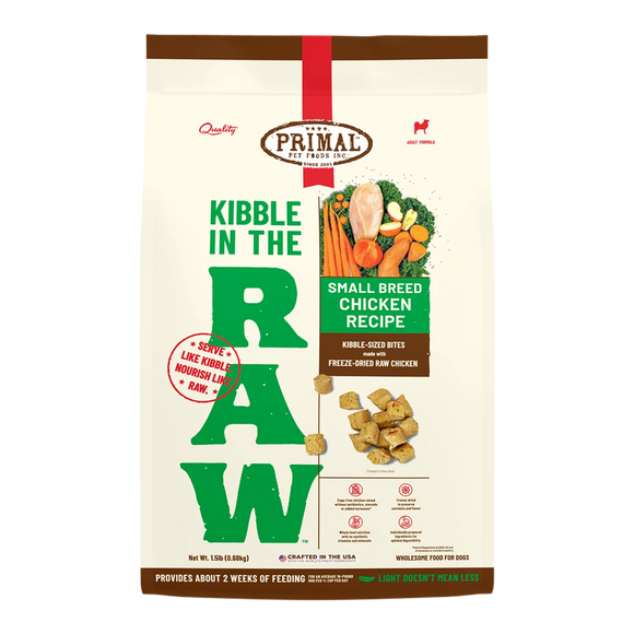 Primal Pet Foods Kibble in the Raw Small Breed Chicken Recipe for Dogs (1.5 LB)