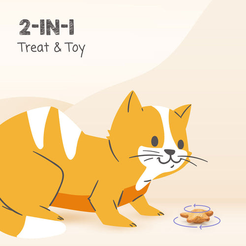 Meowee! Starry Spinners 2-in-1 Cat Treat & Toy