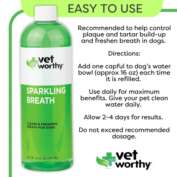 Vet Worthy Sparkling Breath Liquid for Dogs