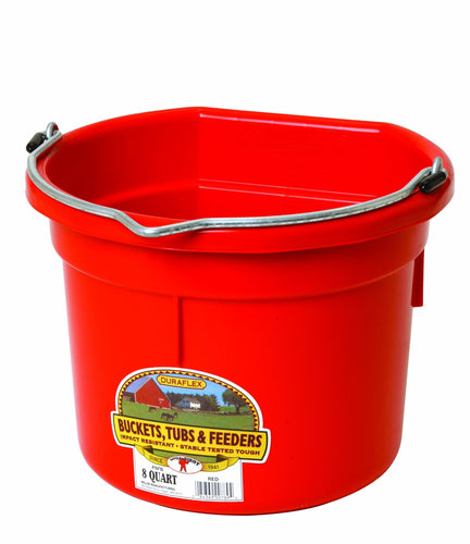 Little Giant Flat Back Plastic Bucket 8 Quar