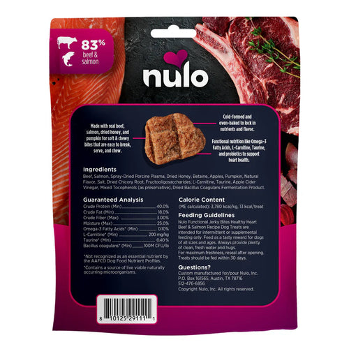 Nulo Functional Jerky Healthy Heart Beef & Salmon Dog Treats