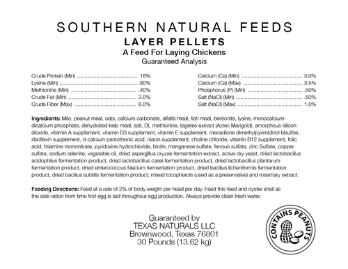 Southern Natural Feeds Layer Pellets