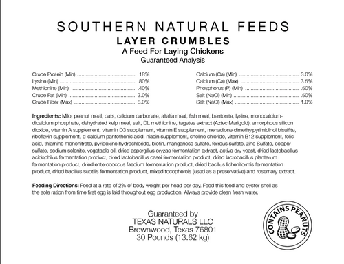 Southern Natural Feeds Layer Crumbles