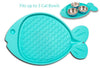Loving Pets Bella Spill- Proof Cat Mat- Fish Shaped- Green