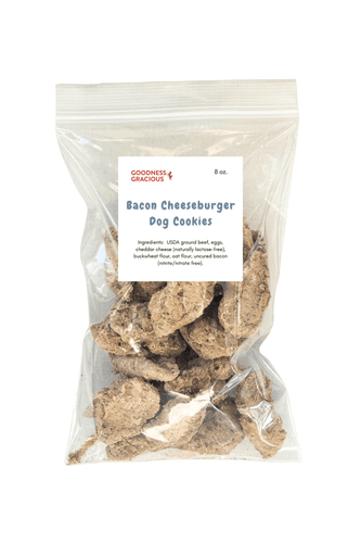 Goodness Gracious Bacon Cheeseburger Dog Cookies