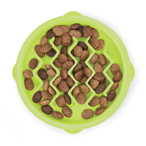 Outward Hound Kitty Slow Feeder Cat Bowl, Green, XS