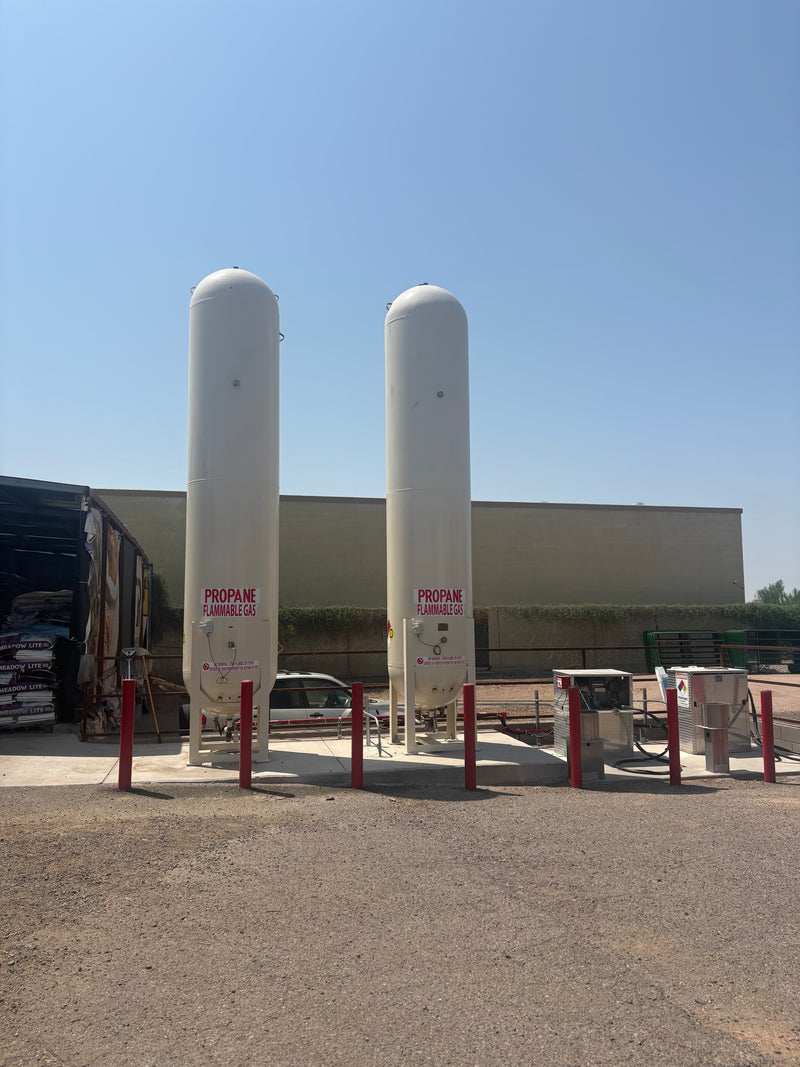 Propane storage tanks at The Stock Shop's Glendale and Apache Junction, AZ propane refill station