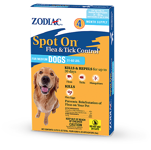 ZODIAC SPOT ON FLEA & TICK CONTROL FOR DOGS AND PUPPIES