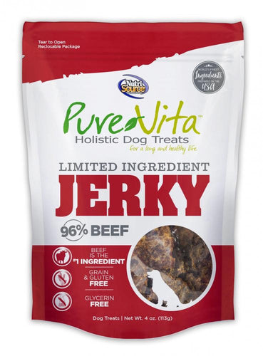 NutriSource PureVita Limited Ingredient 96 Beef Jerky Holistic Dog Treats Glendale AZ Apache Junction AZ The Stock Shop Feed Pet