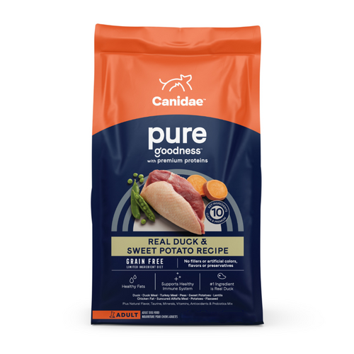 Canidae PURE Grain Free, Limited Ingredient Dry Dog Food, Duck and Sweet Potato (24-lb)