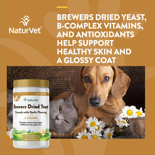 NaturVet Brewers Dried Yeast With Garlic Powder