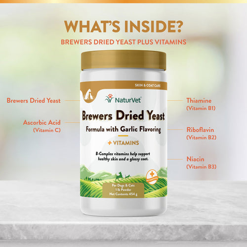 NaturVet Brewers Dried Yeast With Garlic Powder