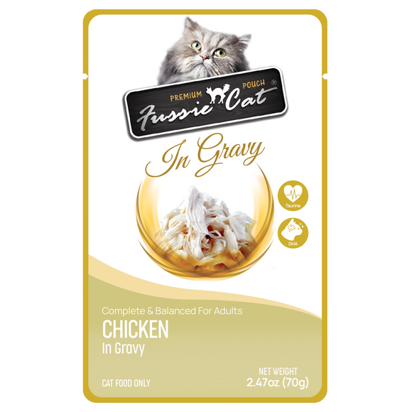 Fussie Cat Chicken in Gravy Cat Food 2.47 oz 70g Pouch