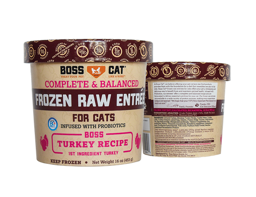 Boss Cat® Complete and Balanced Raw Entrée Deli Cups Turkey Entree