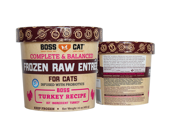 Boss Cat® Complete and Balanced Raw Entrée Deli Cups Turkey Entree (8-oz)