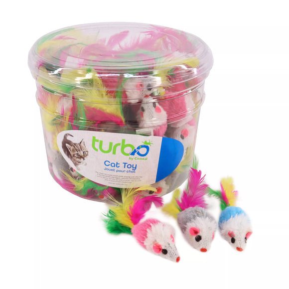 Coastal Pet Products Turbo Mouse with Feathers (Single Count)