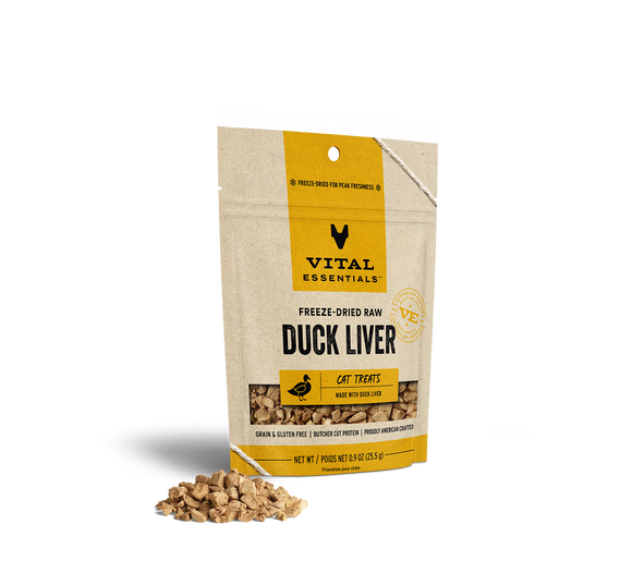 Vital Essentials Freeze-Dried Raw Duck Liver Cat Treats (0.9 oz)